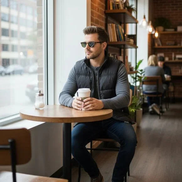 American Rag Vest Size L Sleeveless Puffer Black Full Zip - Picture 7 of 7